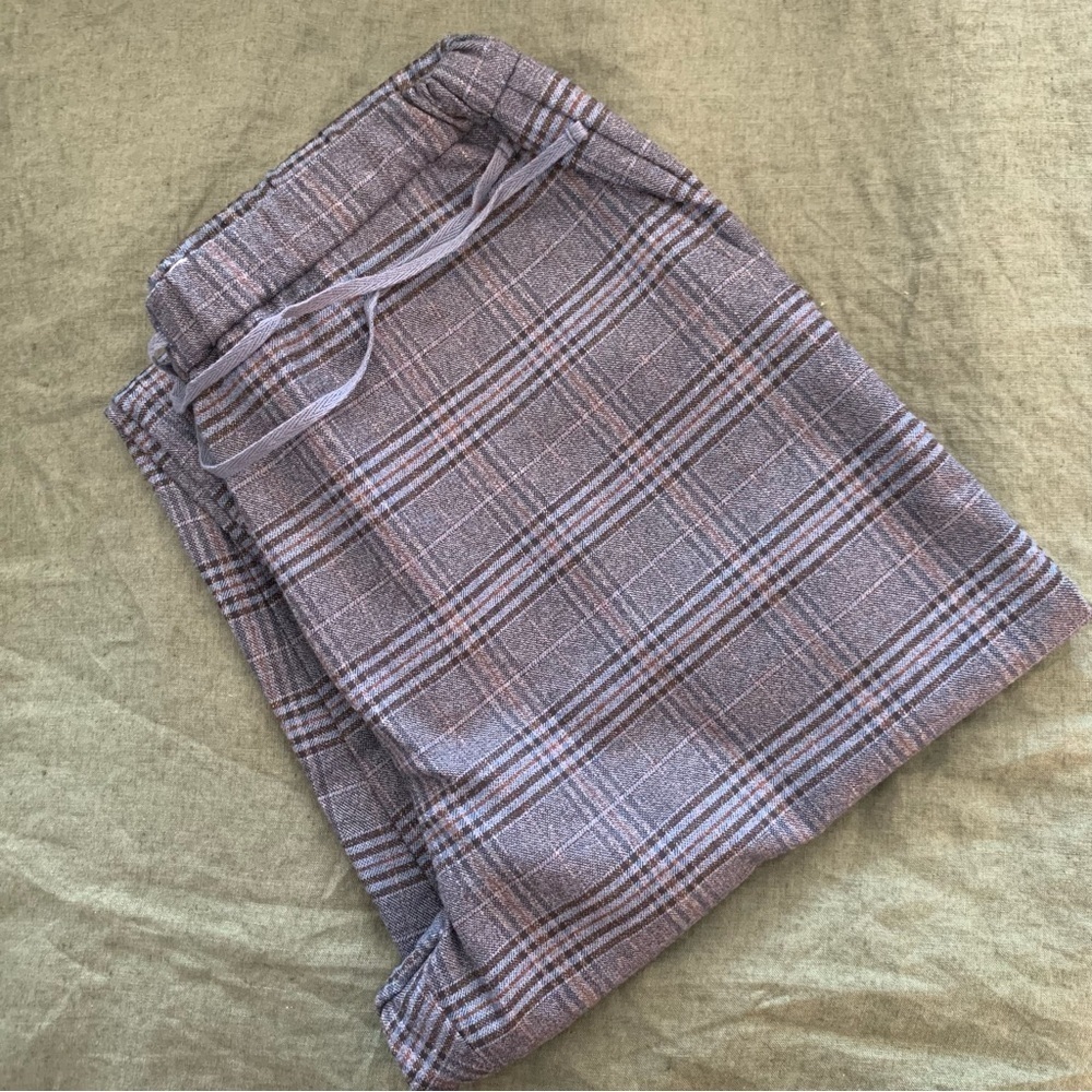 Treasure & Bond Straight Leg Pants In Plaid Heritage Navy & Black Size S NWT - Picture 12 of 14